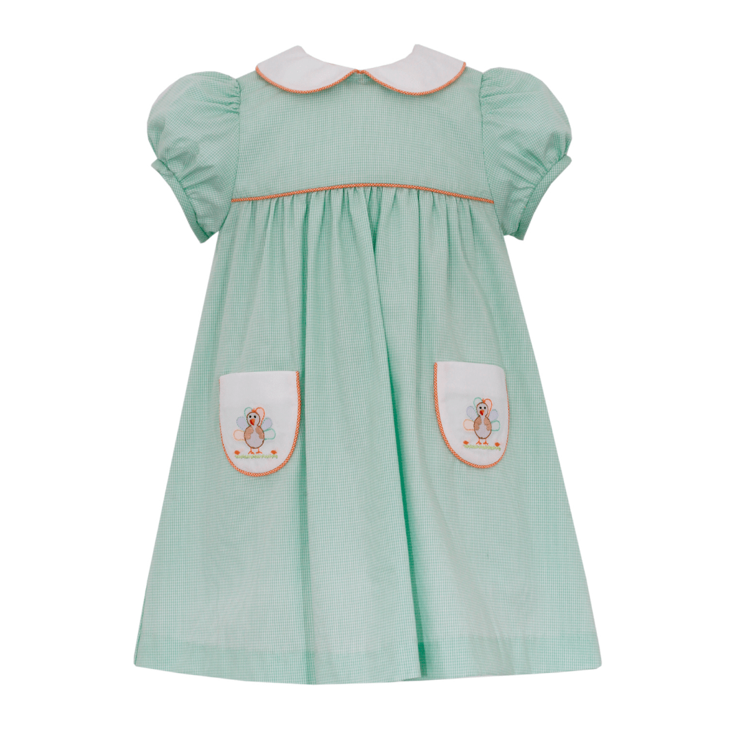 green gingham turkey dress with pockets – Ellifox